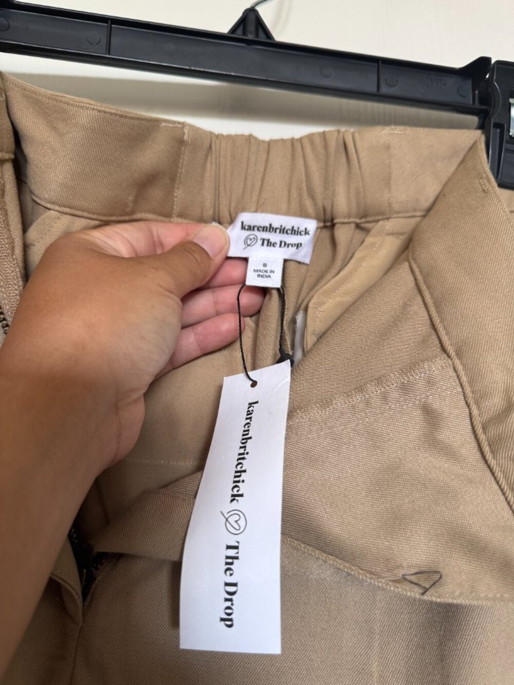 The Drop Travertine Asymmetrical Wide-Leg Cargo Pant Size S NWT - Picture 6 of 6